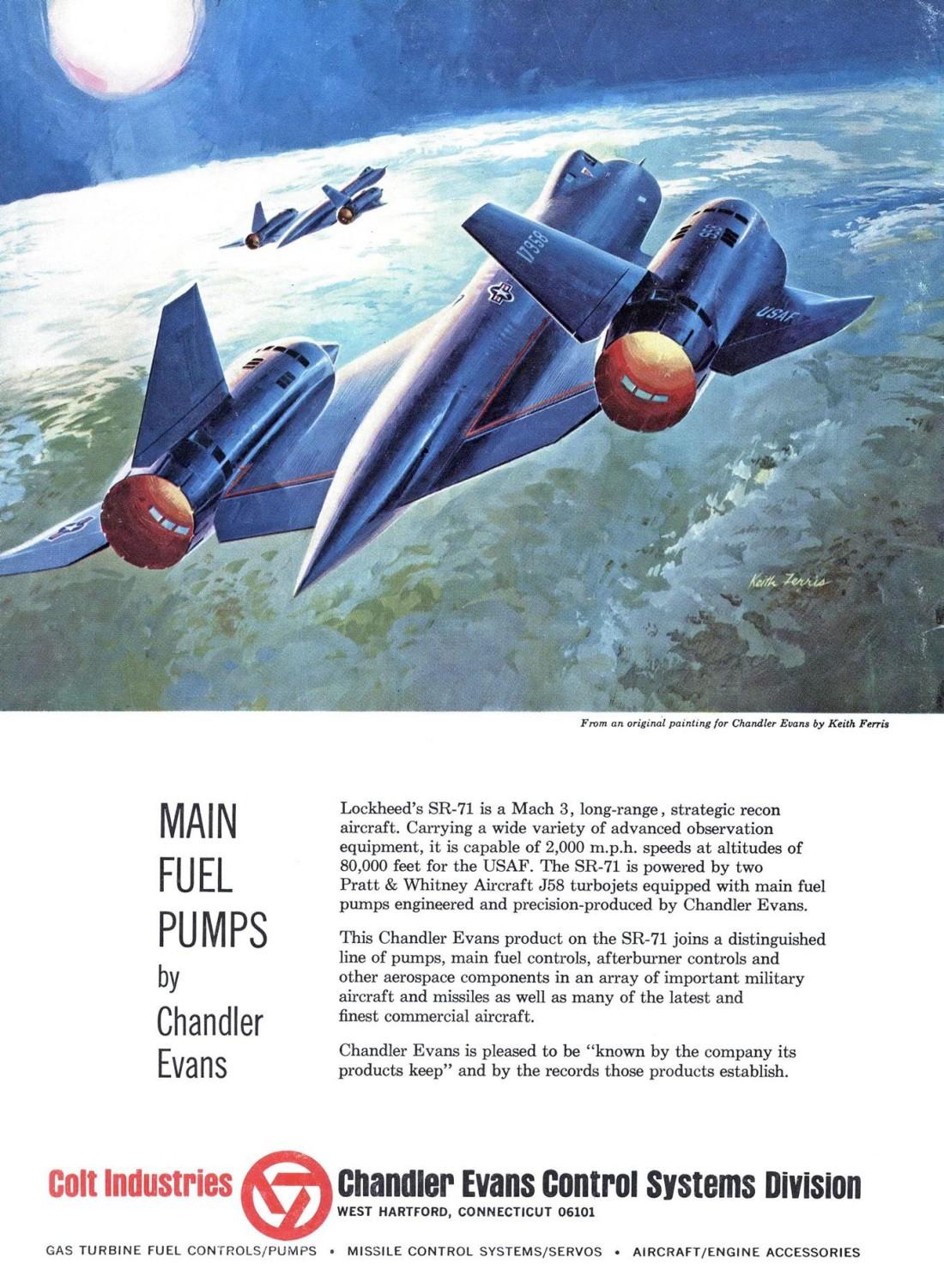 1967年美国著名插画家凯斯·费里斯（Keith Ferris）为科尔特工业旗下