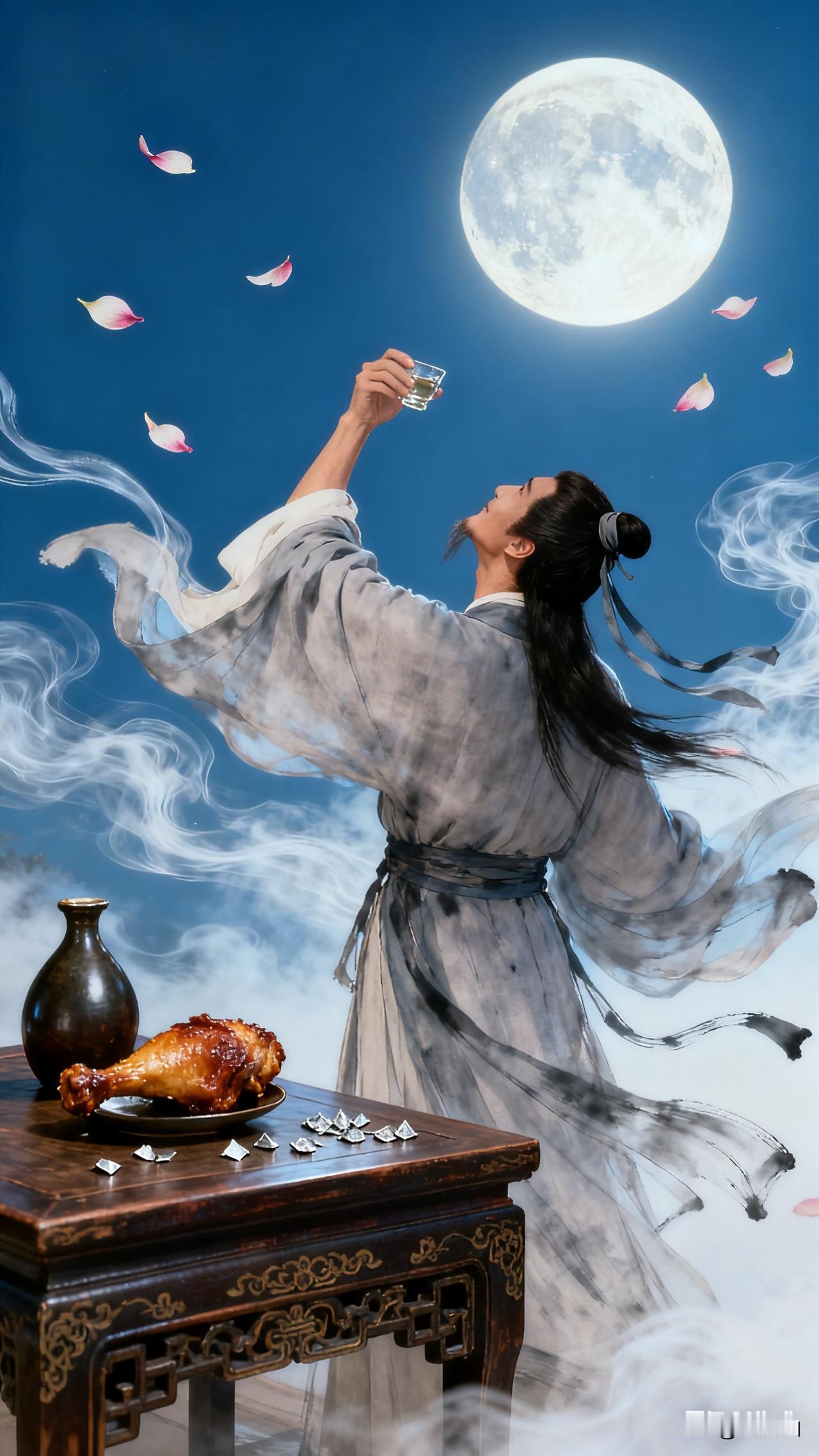 酒酬辛苦三分醉，须兑光阴一寸真。
 
两月笔耕磨日月，今朝初兑几碎银。

七十三