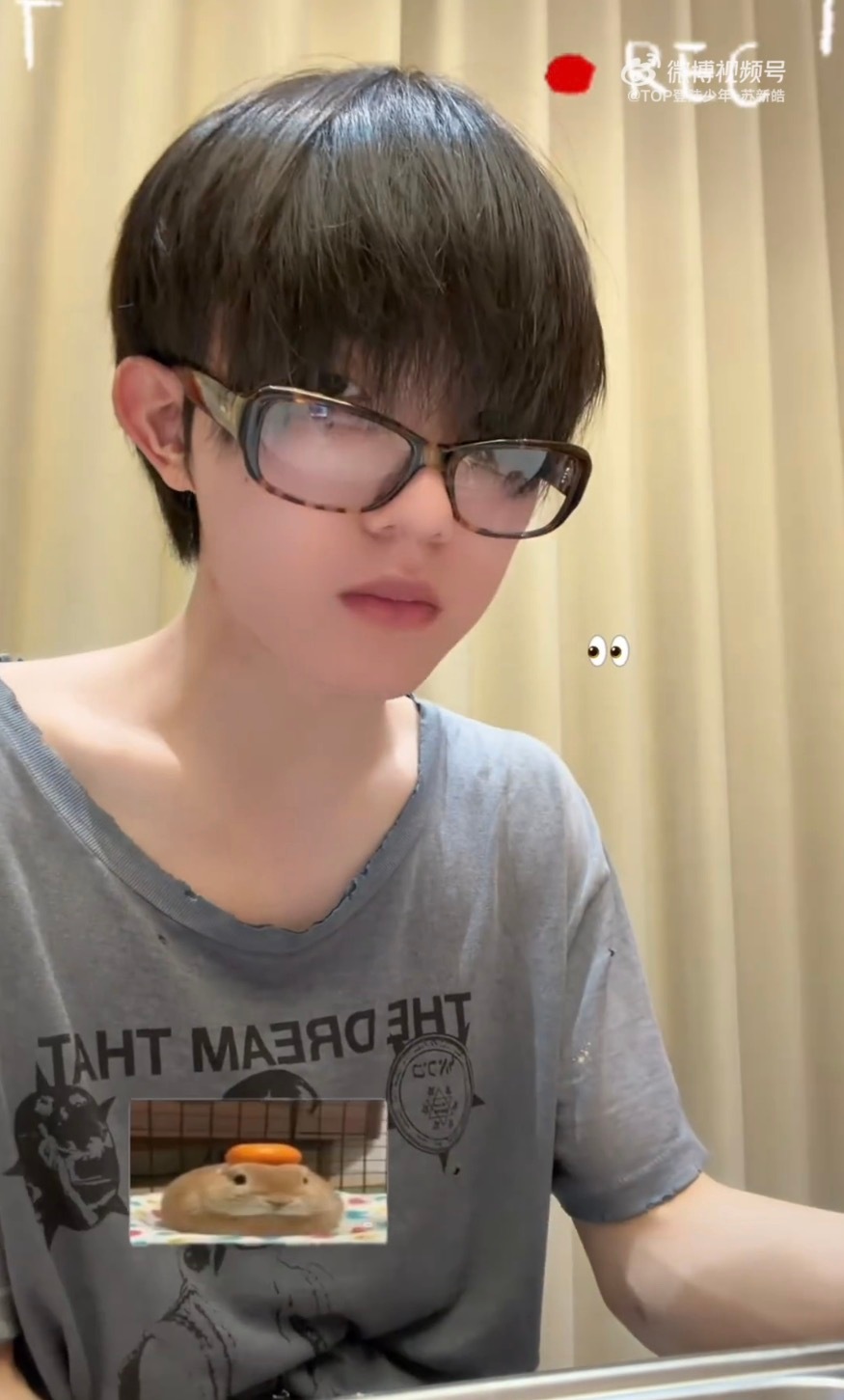 苏新皓给自己配的表情包真的太好玩了如果你敢看扁伟大的胖玻璃球蛋，那好吧，伟大的胖