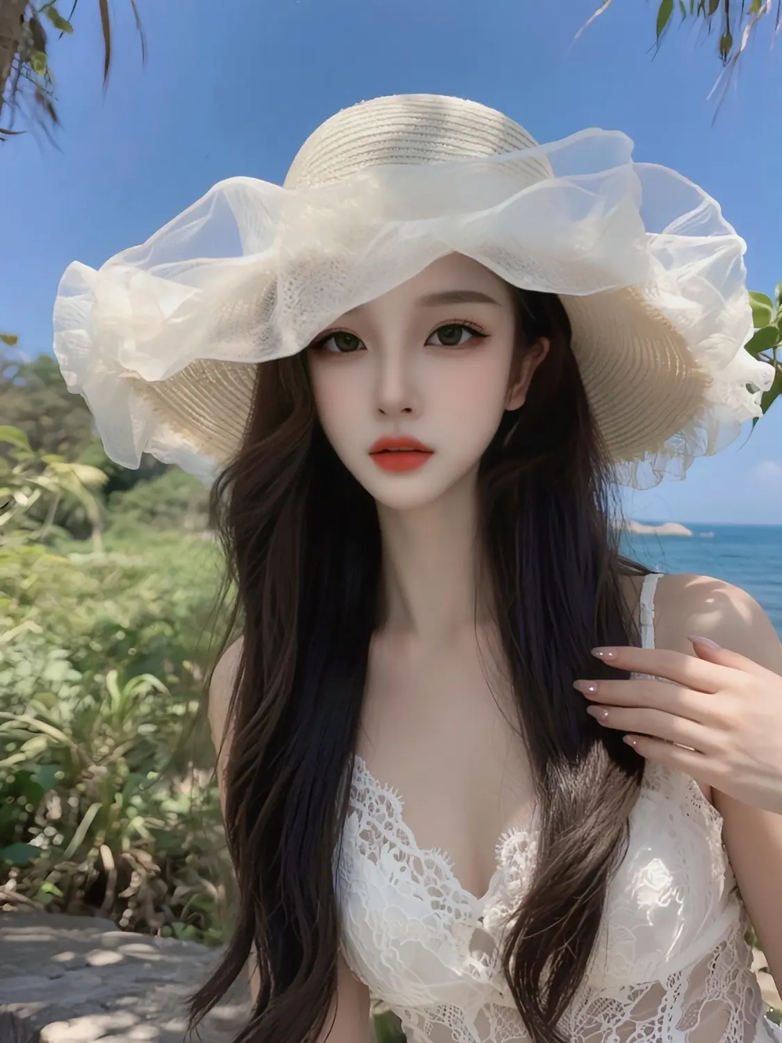 AI海滨蕾丝写真 随变ai随便玩