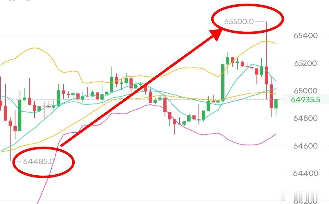 我们在64700附近的哆今天凌晨也是冲高到65500，揽下800点没有问题。今天