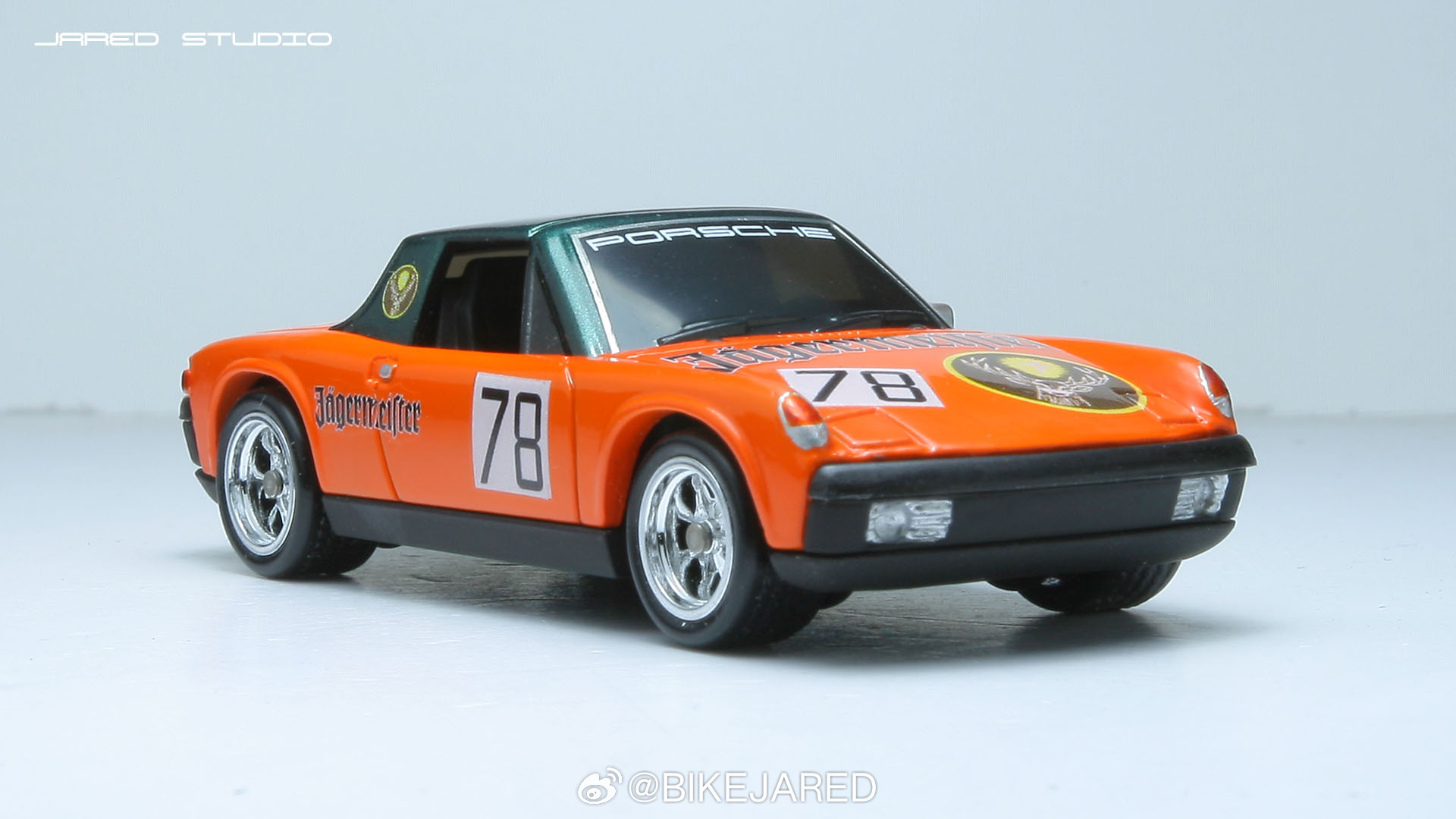 hotwheels风火轮保时捷野格小比例车模 完工一对风火轮的保时捷914改色，