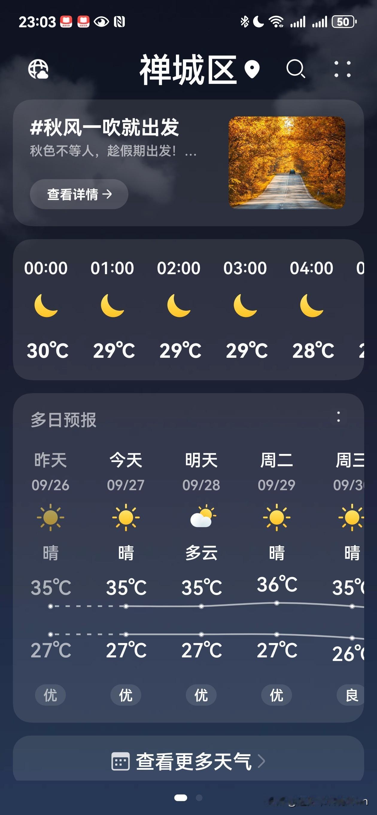 秋天在哪里？天天高温望不到头！
今年广东的天气太恋盛夏了，己处中秋时节，还骄阳似