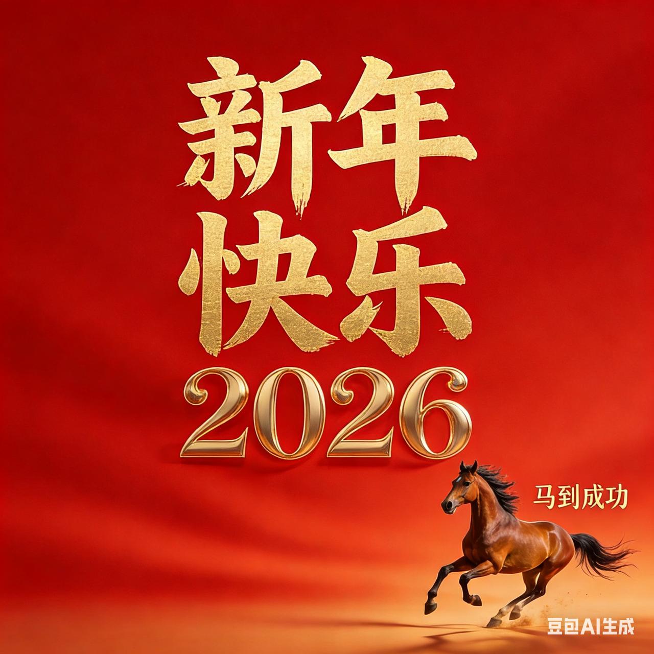2026年新年快乐！万事如意，心想事成！马到成功！