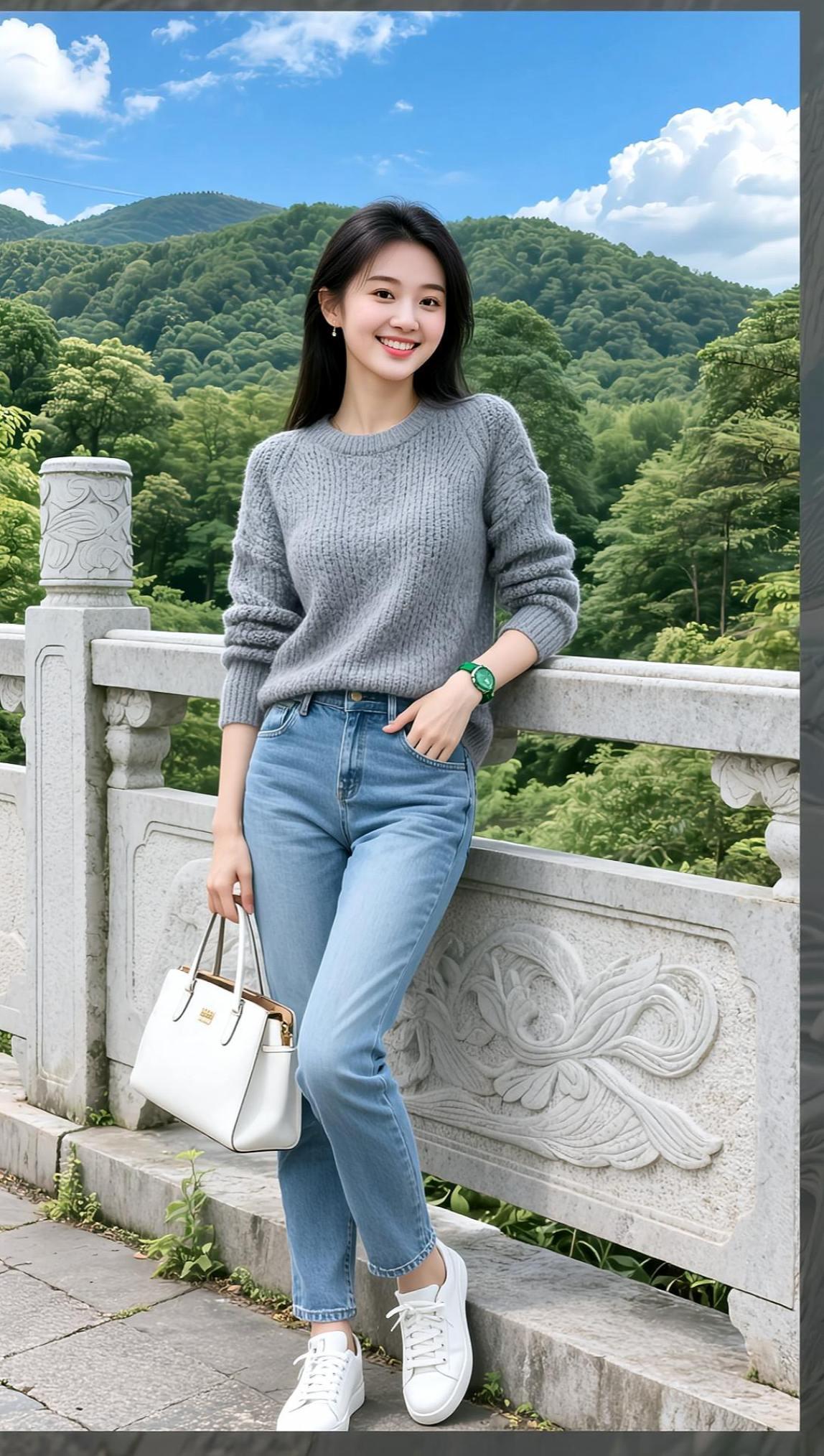 AI山林休闲照 抖音ai创作 高颜值