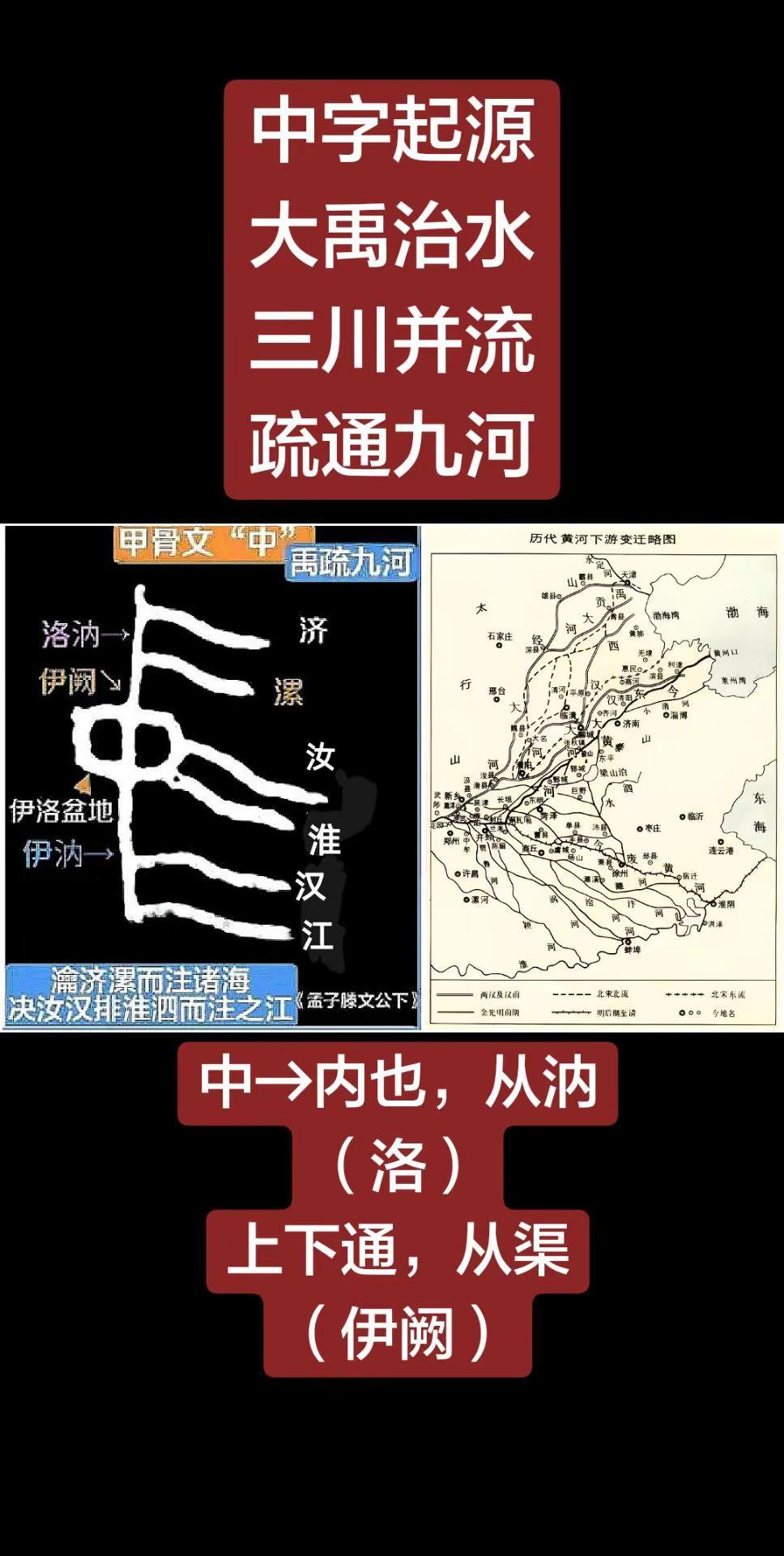 中字正解→大禹治水之三川并流山海图