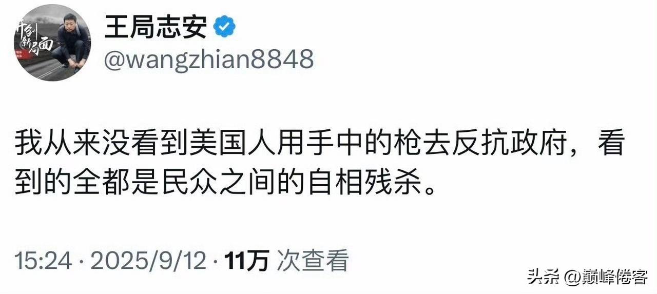 对呀，美国人为什么不按王志安的说法去干呢？你美国人手里有枪，不要残杀民众啊，应该