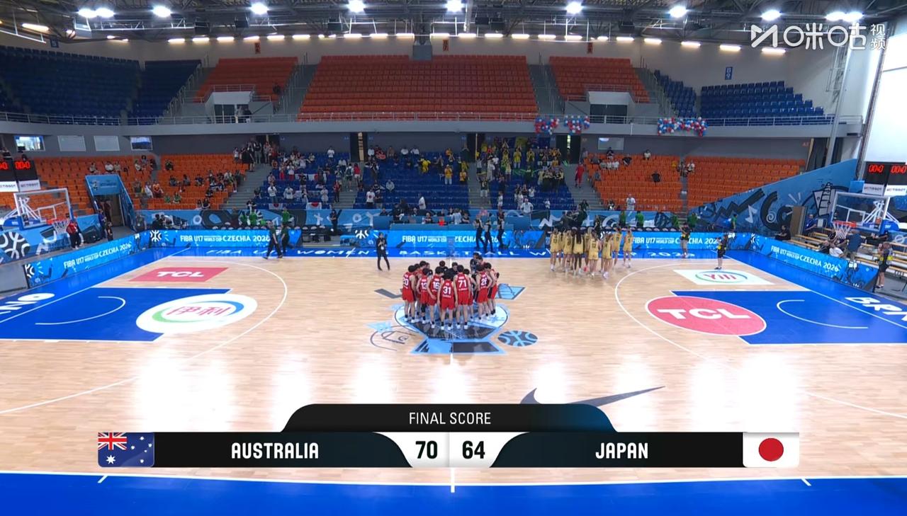 U17女篮世界杯1/4决赛，
澳大利亚U17女篮，
艰难战胜日本U17女篮，
今