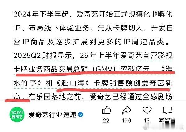 成毅赴山海卡牌销售额创爱奇艺新高 这可是爱奇艺自己说的[yeah]… ​​​