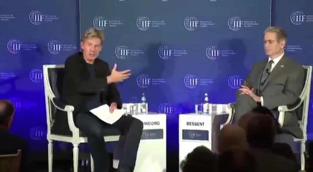 贝森特给我一种没见过世面的感觉！
4月14号晚上，美国财长贝森特接受采访时，说的