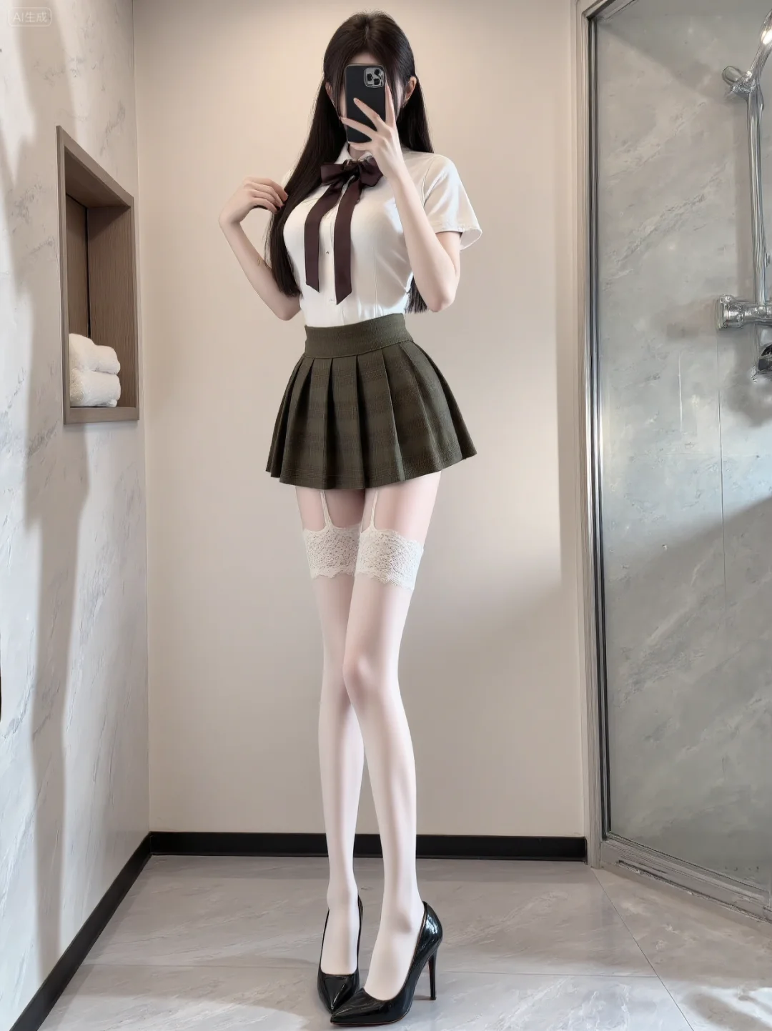 蕾丝袜+高跟太绝了