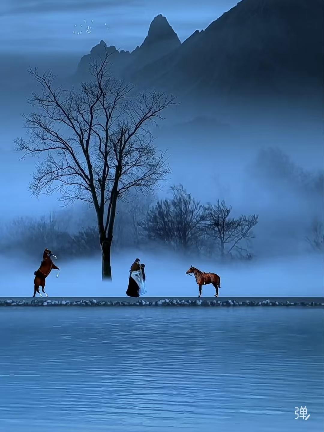 山坡羊·春耕图
鼎峰拔雾，
练水涵光，
翠烟影里云铺路。
老犁熟，小桥出，
泥浪