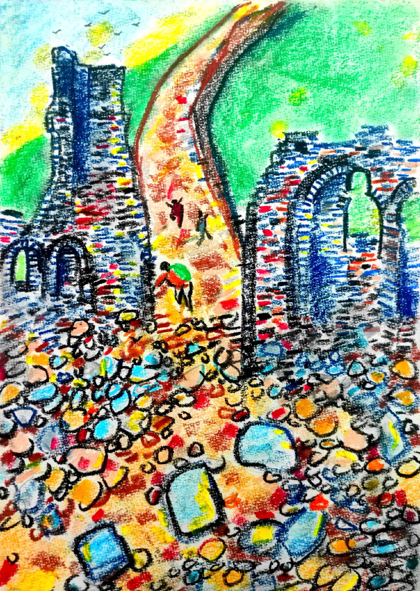 残垣伴风摇。闯王古道依旧，不见长城烽烟，城墙虽已伤痕累累，砖石斑驳如岁...