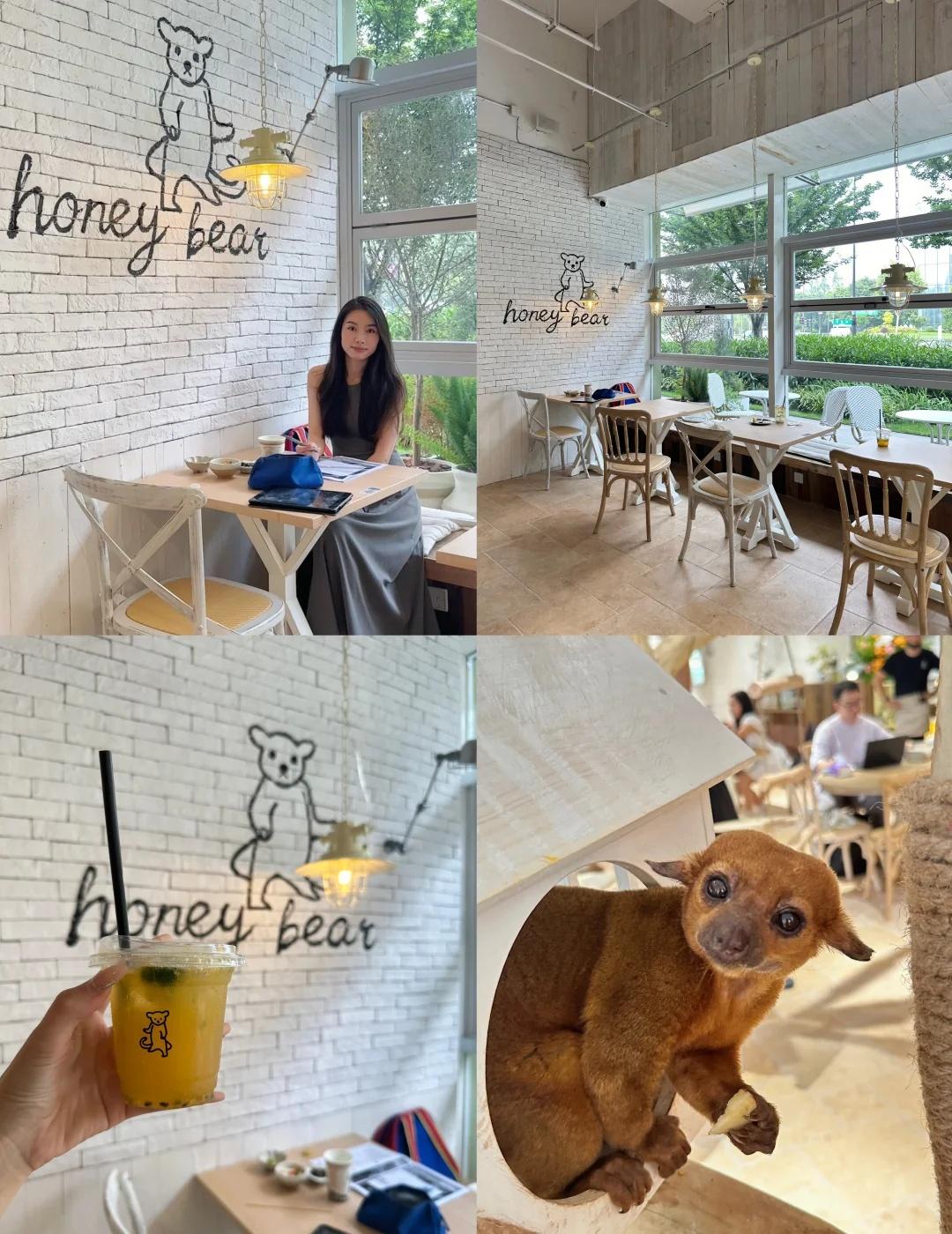 在杭州！和小蜜熊的午后时光
在杭州开店果然得卷和新颖啊！
从来没有遇到过咖啡店有