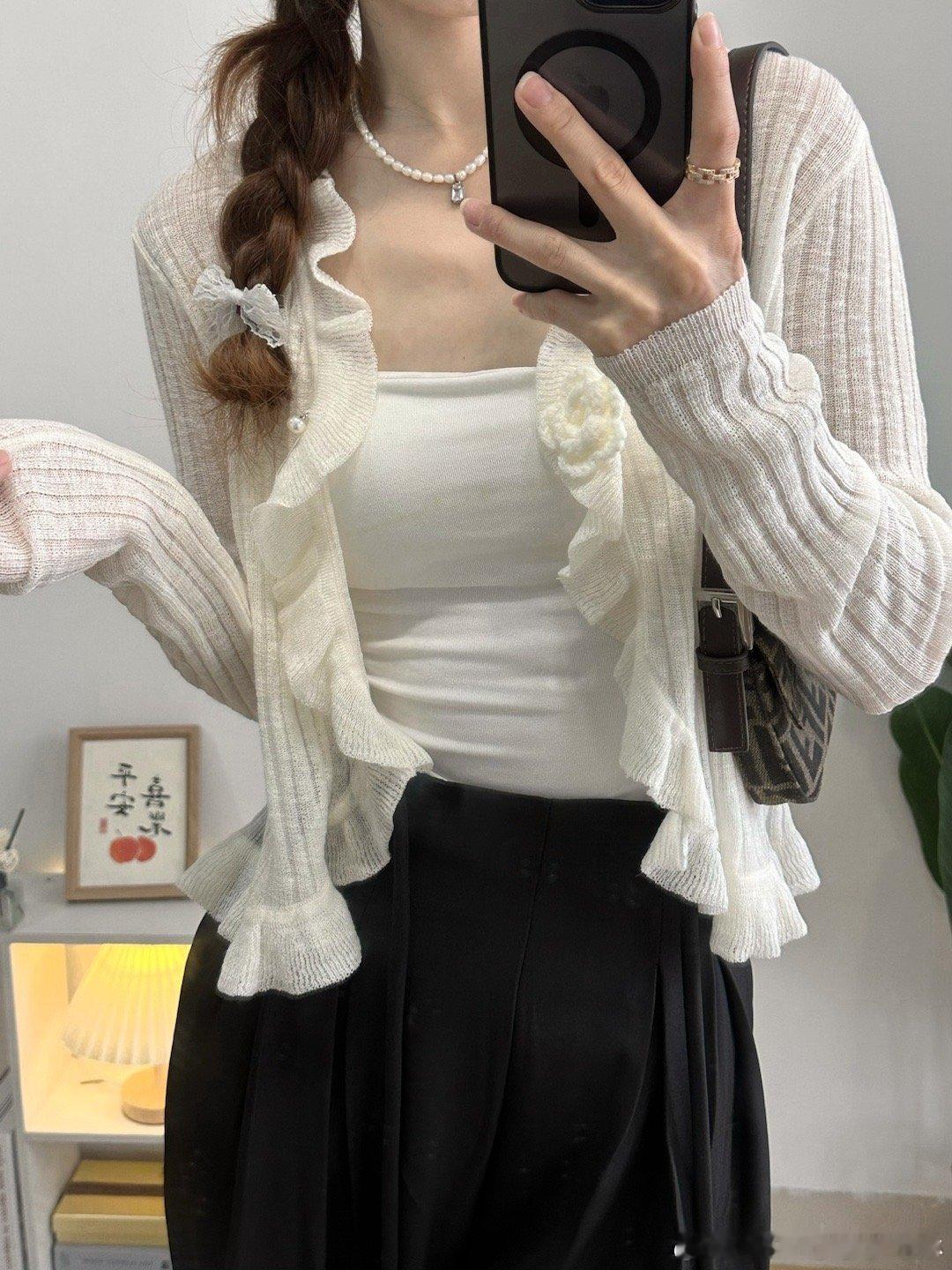 6🈷️12早1点开拍，限时折扣防晒开衫➕高腰西装裤，这套上身秒变2米，真的，一