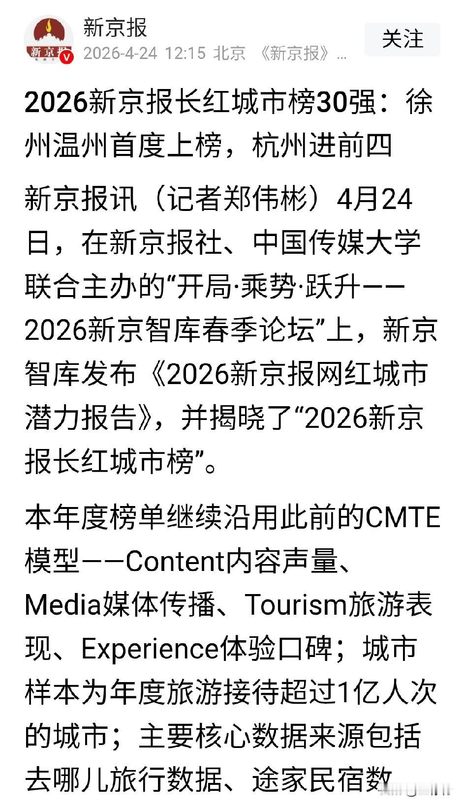 徐州网红变长红。继2025年徐州被评为新京报网红城市第一名后，徐州旅游持续发力，