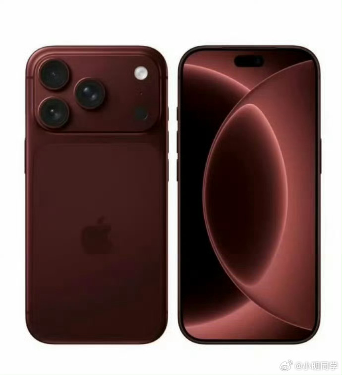 iPhone18Pro深红配色 iPhone18系列七月量产，九月发布。据说新机