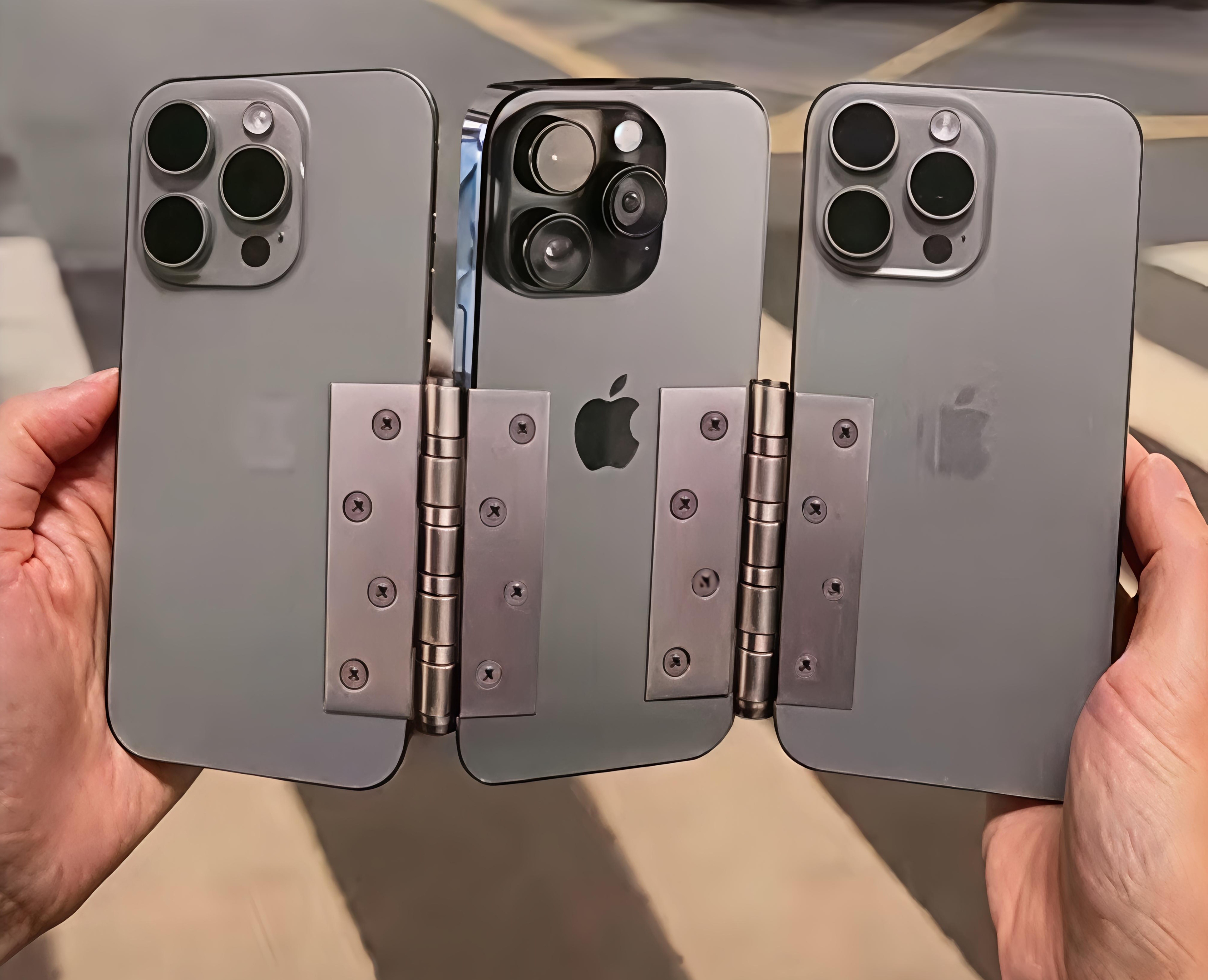 路透社：苹果三折叠iPhone真机上手图流出。 
