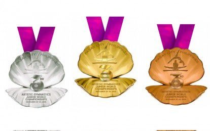 睡前发个下周世青赛的奖牌（不高清）图，看起来是贝壳和珍珠🐚今年两个东南亚世界大