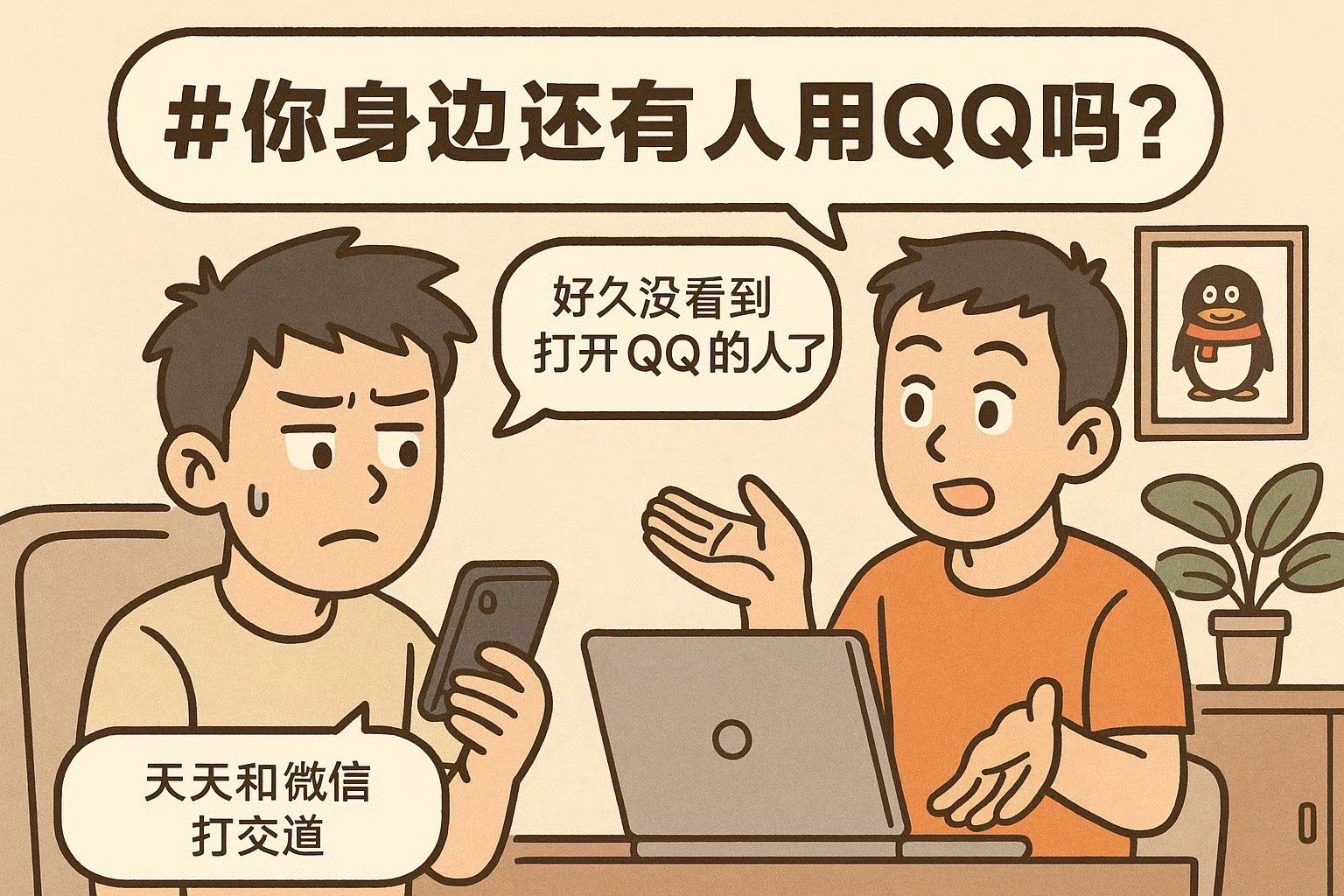 你身边还有人用QQ吗在我看来微信比较像是熟人社交圈，QQ反而是之前那种社群或者社