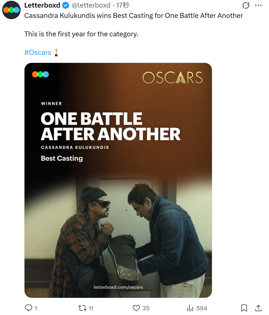 TNABO 奥斯卡最佳选角奖：《一战再战》奥斯卡