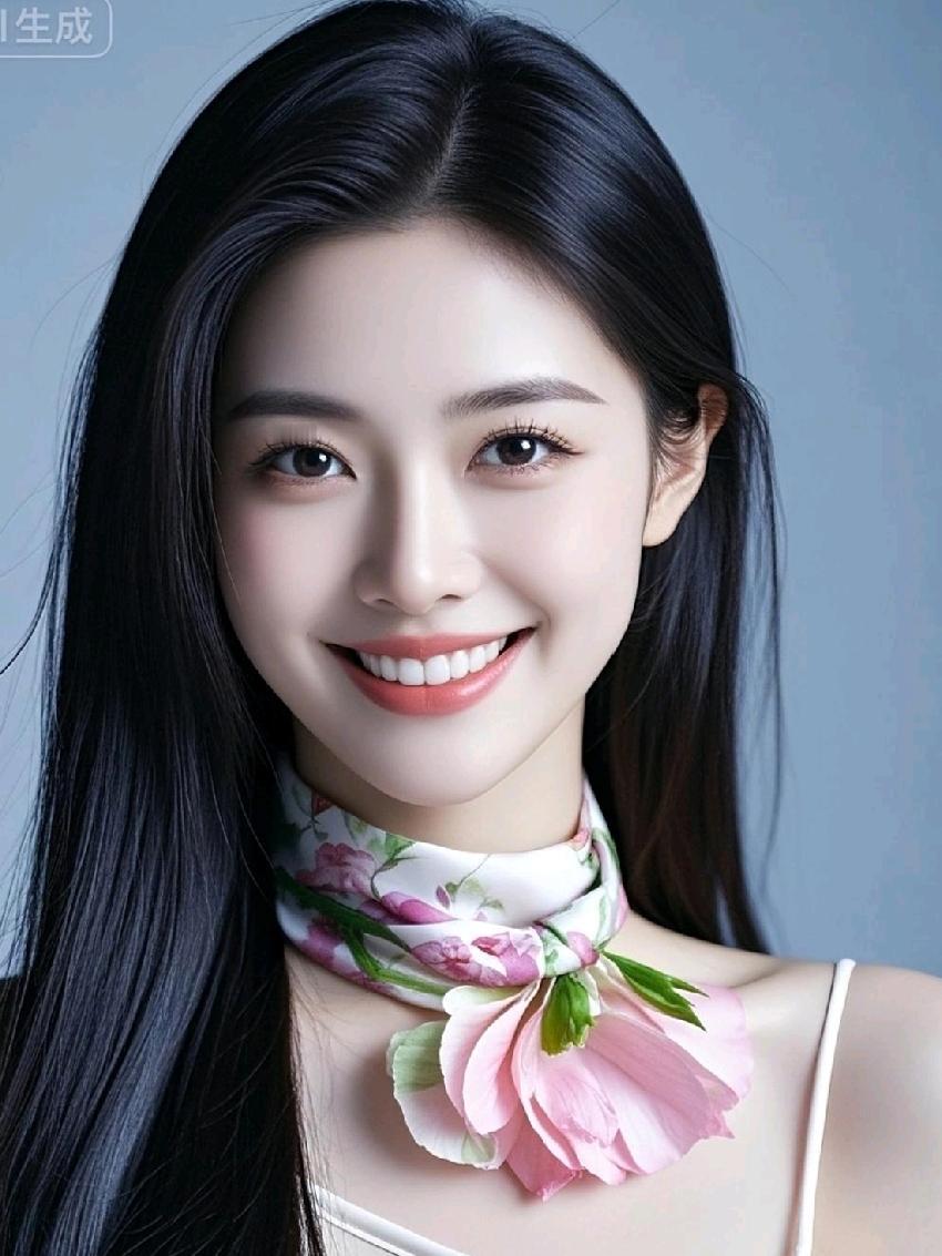 笑靥如花，美若天仙。