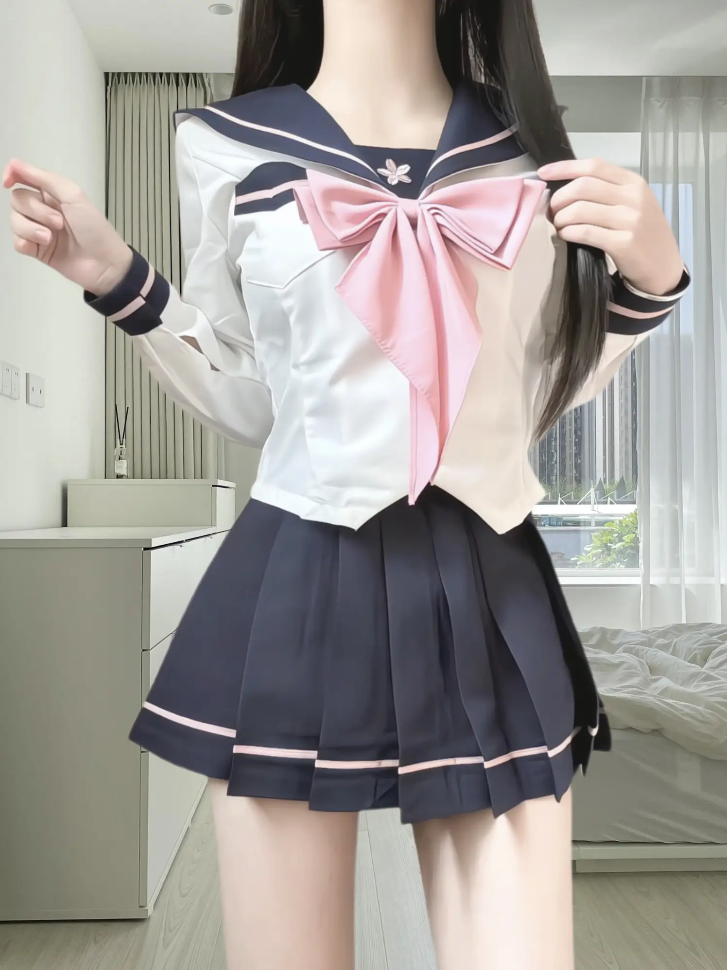 jk穿搭 女大学生 学院风穿搭  清纯甜美