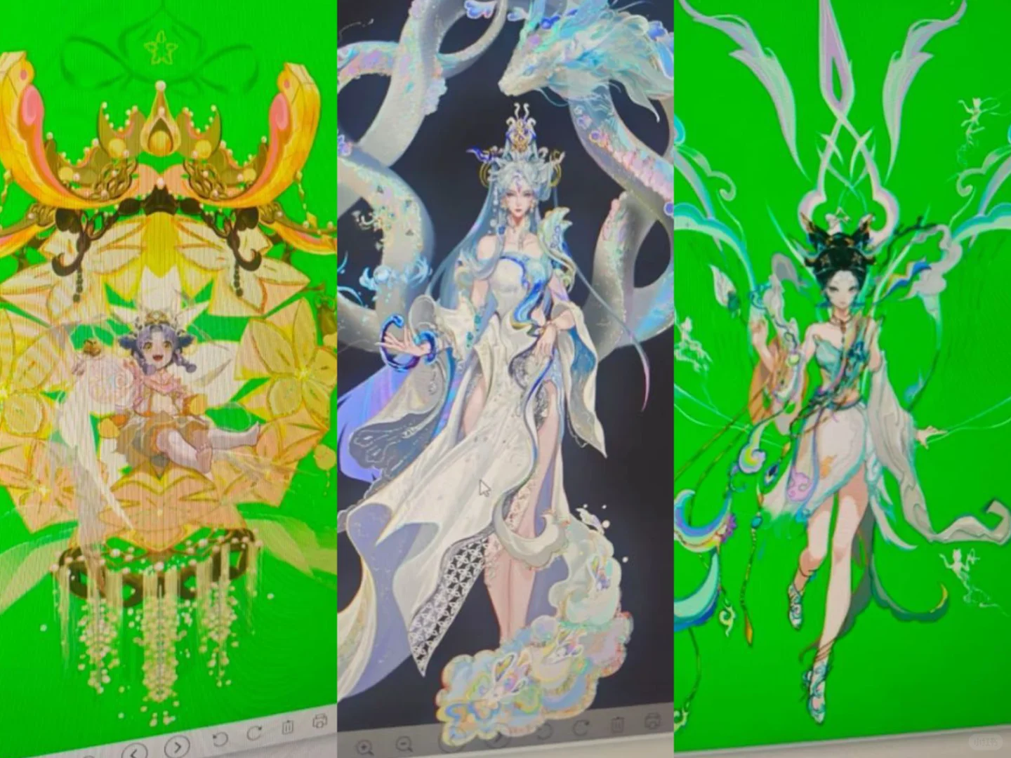 蛇年年限，女娲妲己蔡文姬形象设计稿！