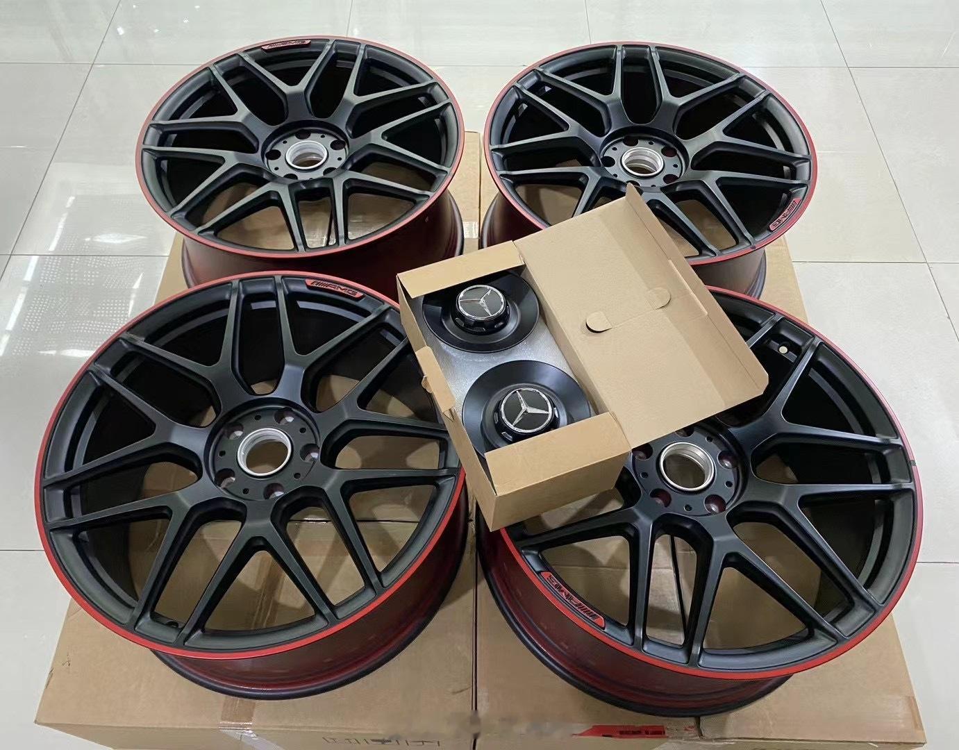 全新正品奔驰G63 先行特别版轮毂原厂22寸数据  黑色红边经典搭配曾经的王者 