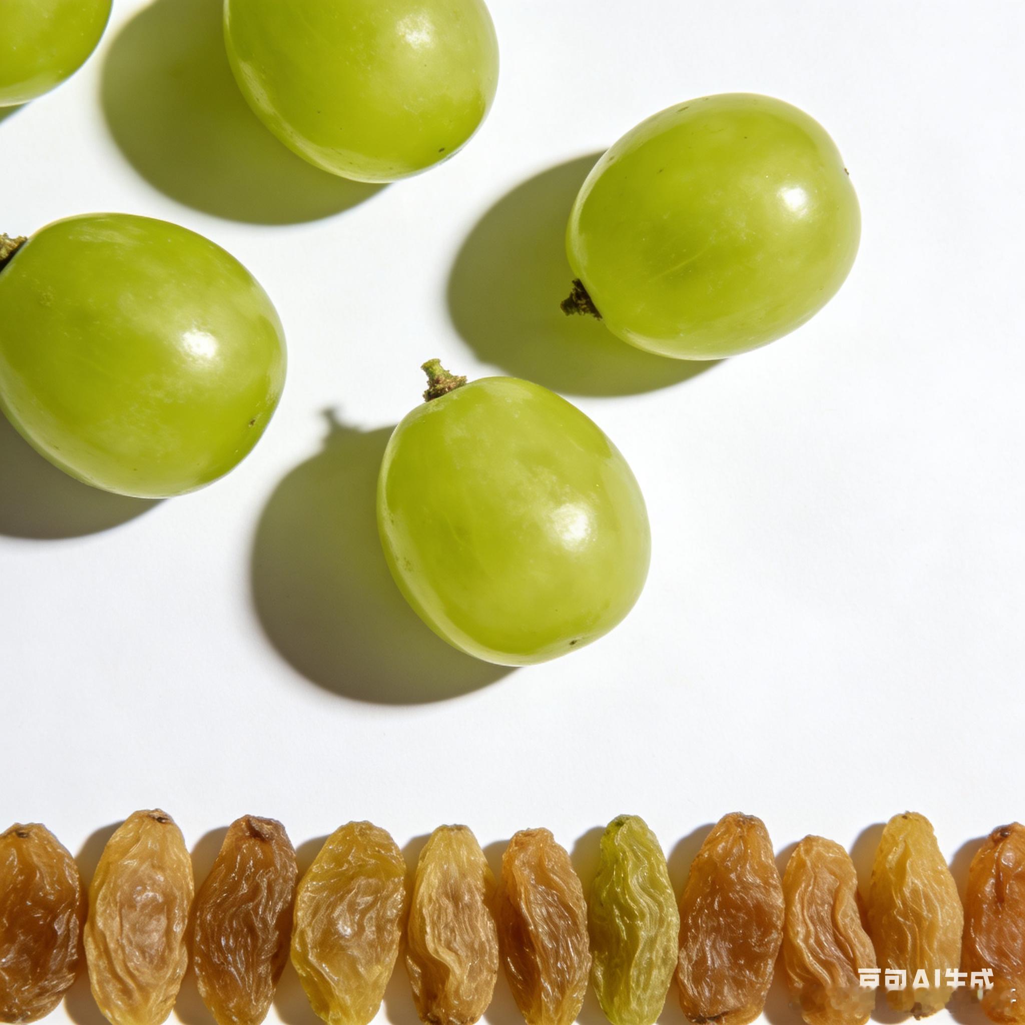 葡萄和葡萄干的对比