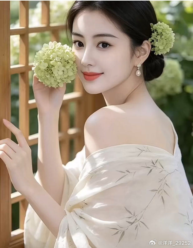 洋洋高锐“粉香腮，哪里来”◎花的海水中莲……油纸伞……烟霏处◎深闺房粉香腮……窗