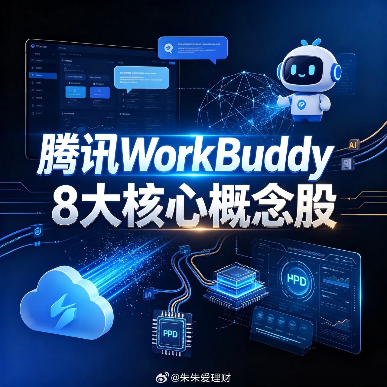 腾讯WorkBuddy8大核心概念股普联软件300996明略科技（腾讯为第一大股