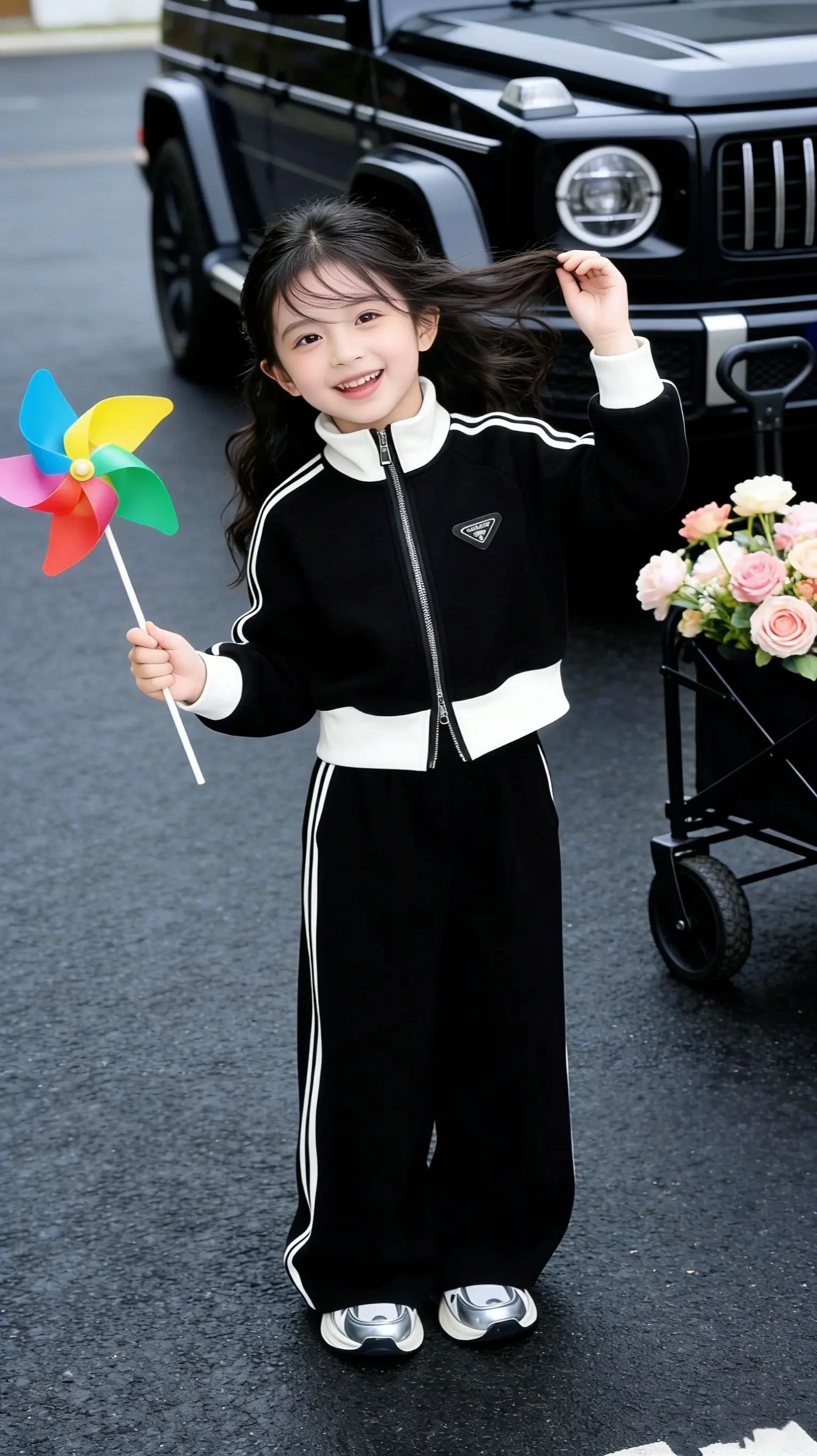 女儿的衣柜永远少一件衣服，太真实了。2. 经典黑白yyds！儿童运动套...