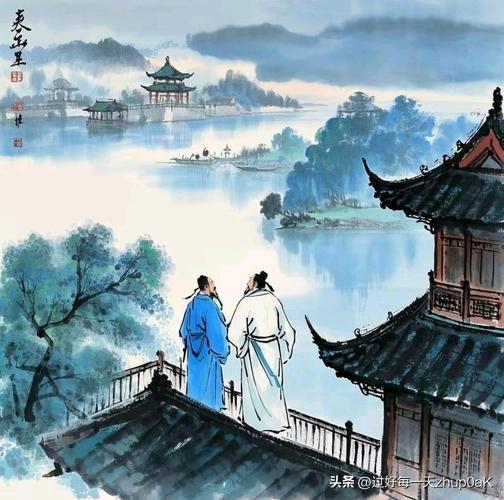 《登楼望水》
——唐·顾况
鸟啼花发柳含烟，
掷却风光忆少年。
更上高楼望江水，