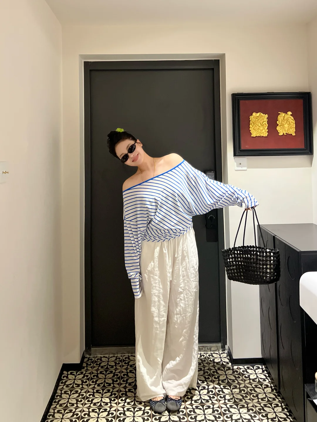 被这件条纹上衣美到了～