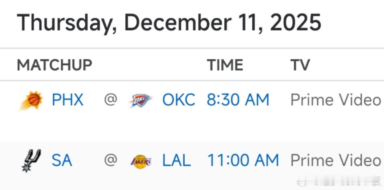 明日两场杯赛预告⬇️8:30 太阳vs雷霆11:00 马刺vs湖人新赛季篮不住