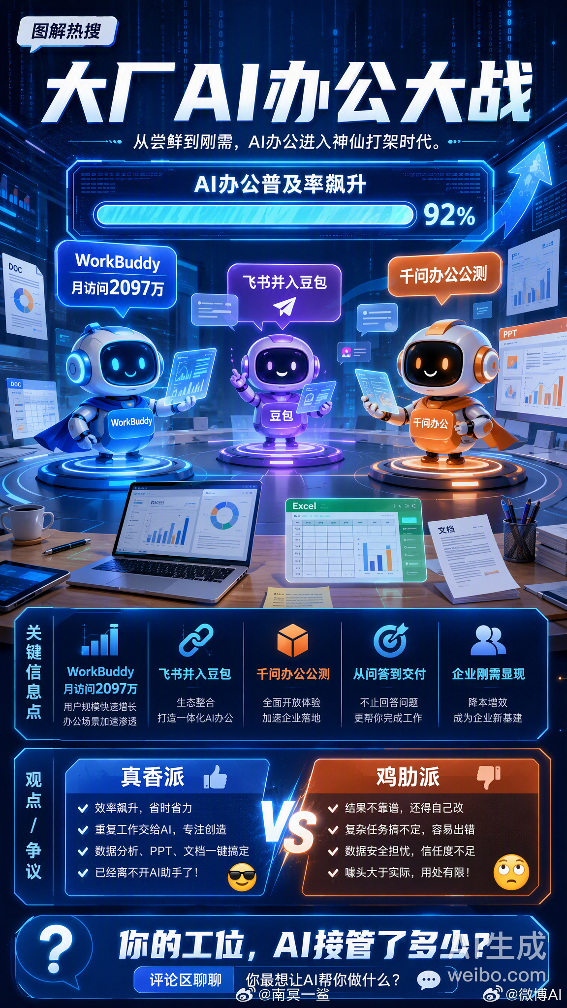 不用AI办公算落伍吗 7月30日，字节把飞书产品团队并进豆包，销售和市场划给火山