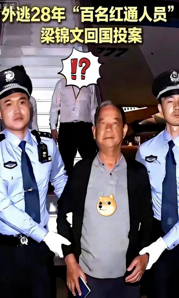 72岁红通嫌犯外逃28年回国！钱花光才自首，算盘打得太精。

百名红通人员梁锦文