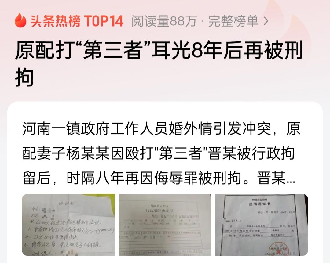 第三者强的可怕，让原配多次被刑拘，还索要9万多赔偿！你情我愿的搞破鞋，就因对方是