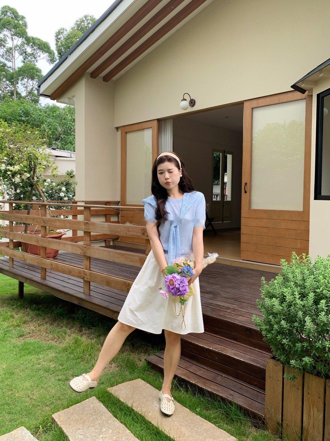 🩵💙🤍Mimizi for U.氧气感穿搭look 搭配小白裙和牛仔裤都好