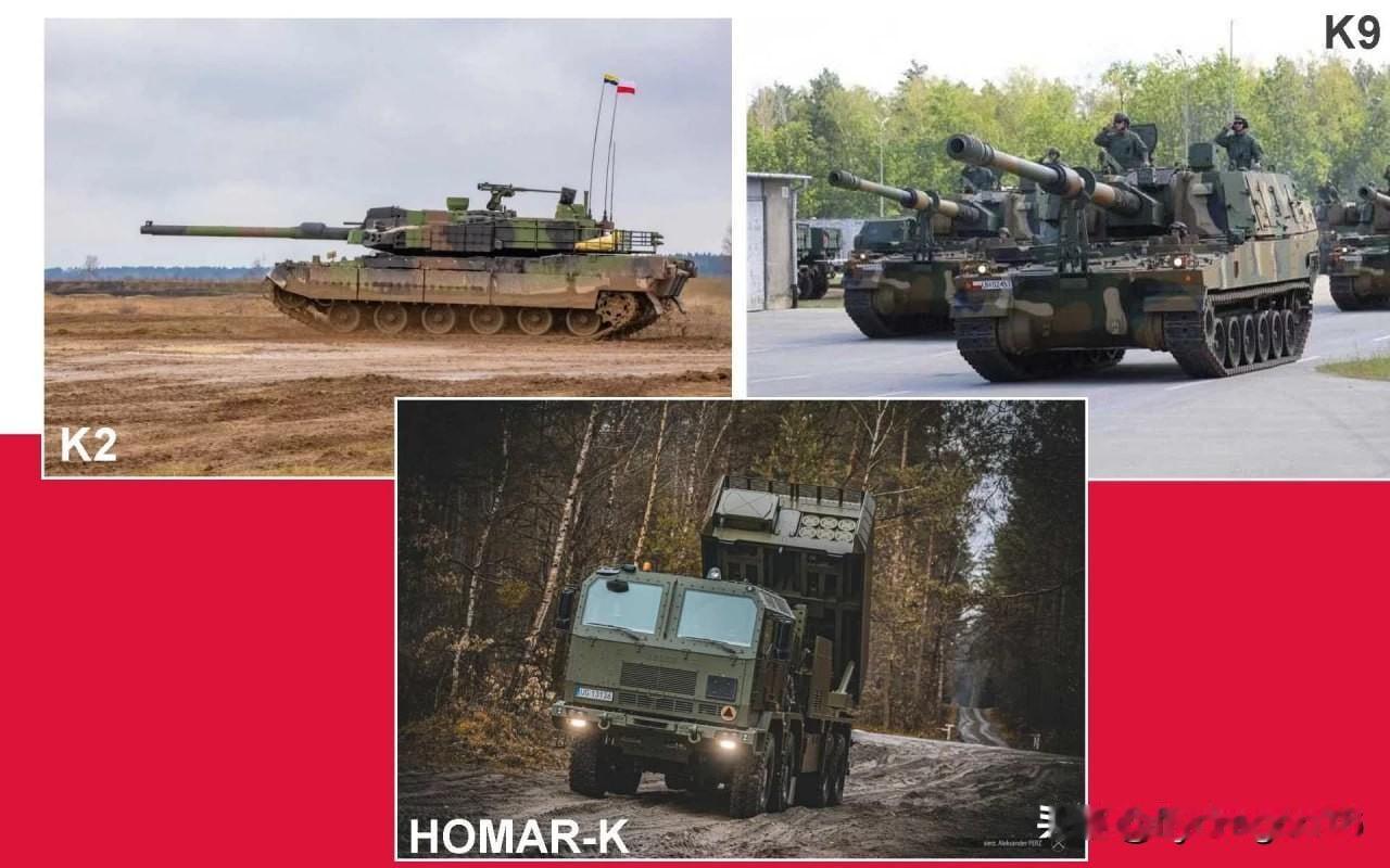 🇵🇱波兰报告了其从韩国接收的武器：160辆K2GF主战坦克、192门K9A1