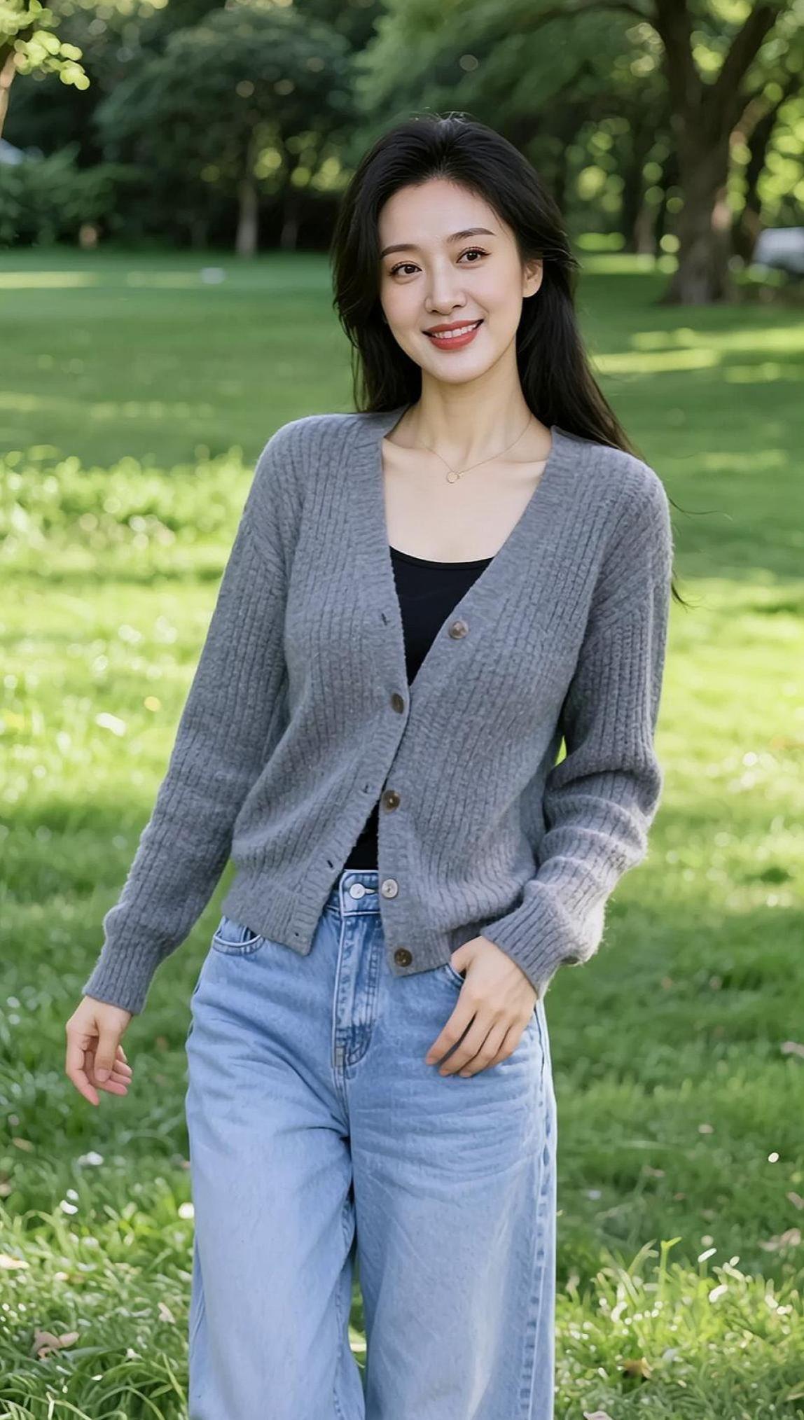 AI简约随拍 抖音ai创作 AI扩图 甜妹女孩 自然美景