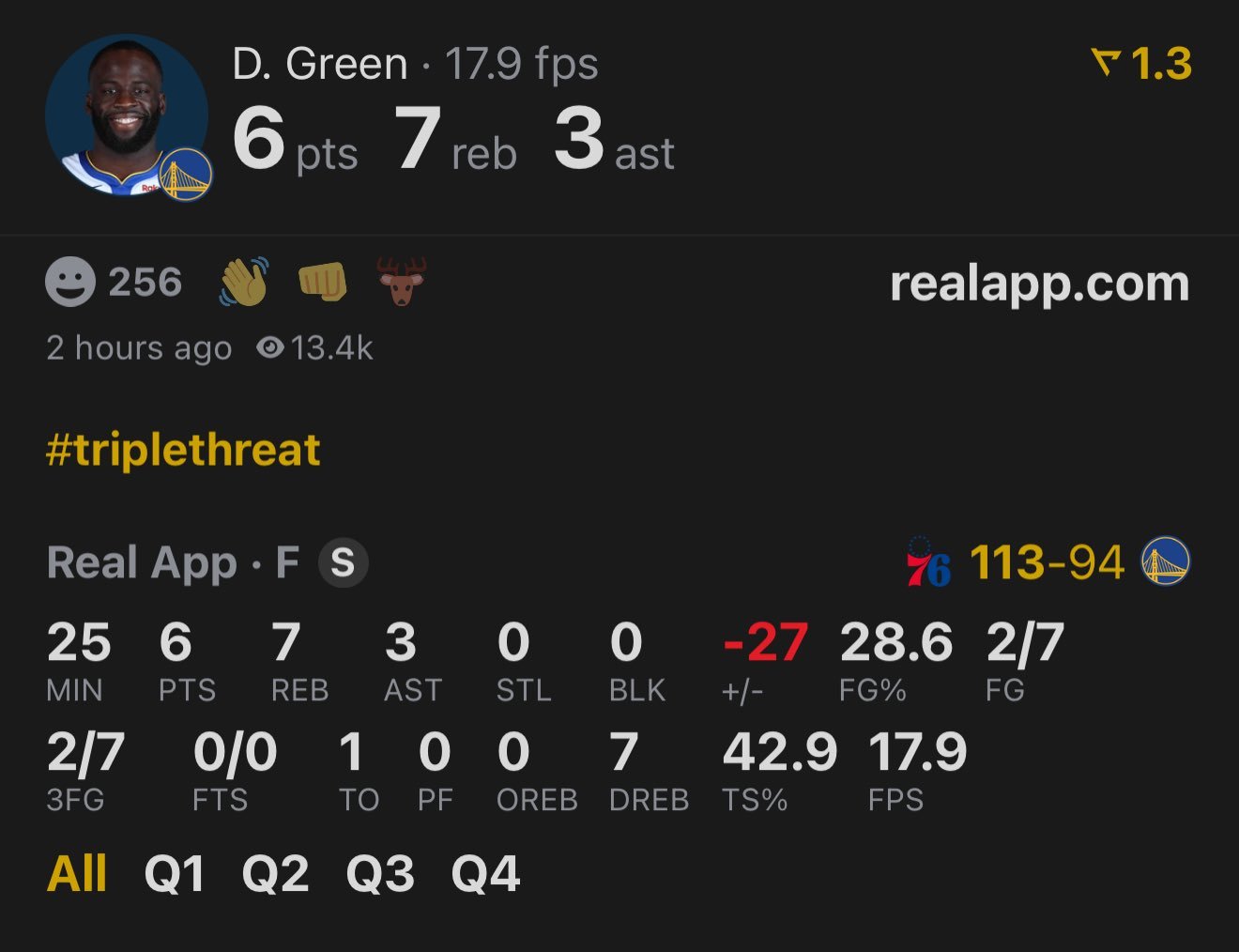 不管能不能交易到字母哥 都希望这是他俩在勇士的最后1场比赛 同意打 1 