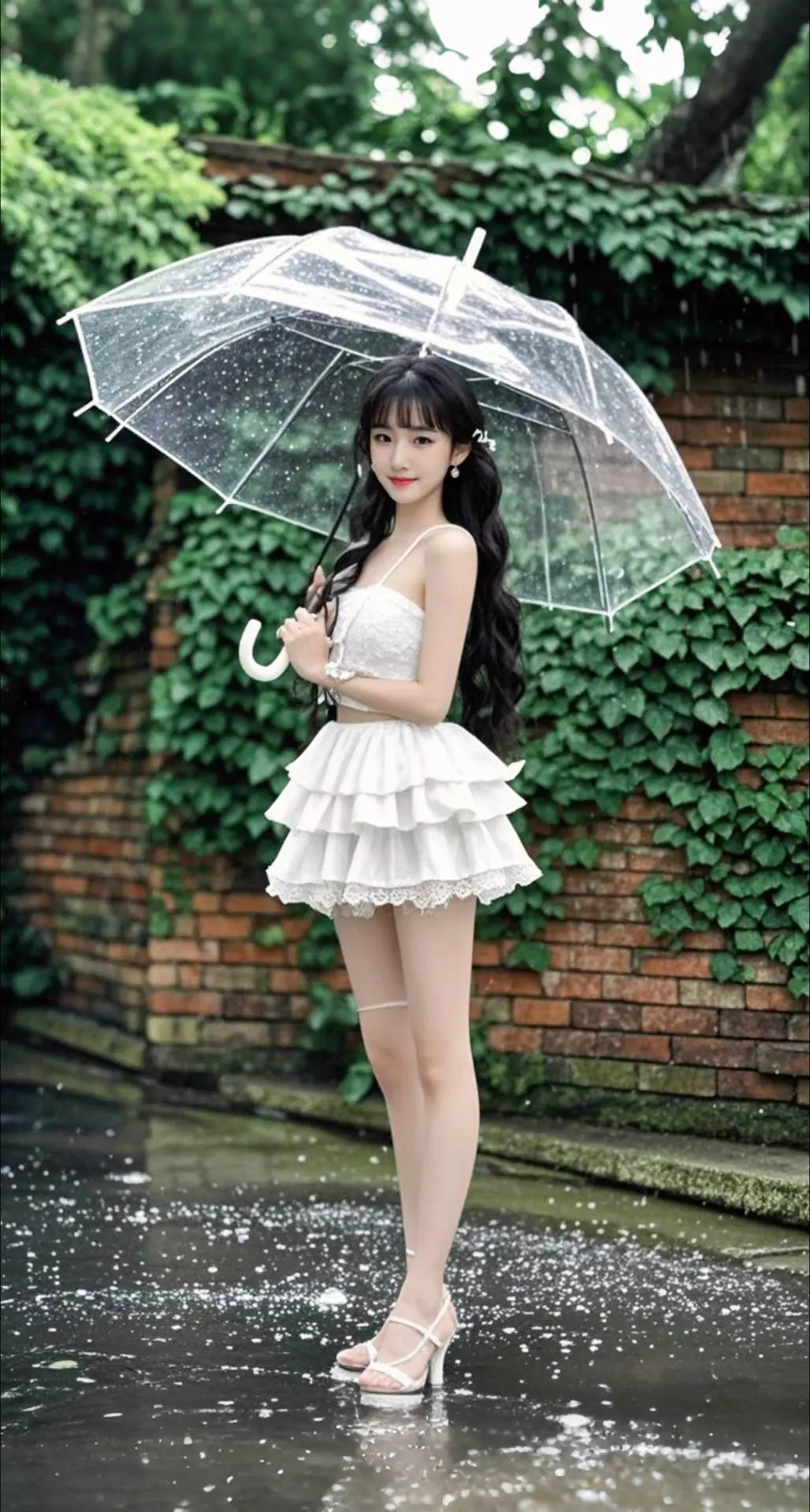 AI扩图 AI雨巷佳人