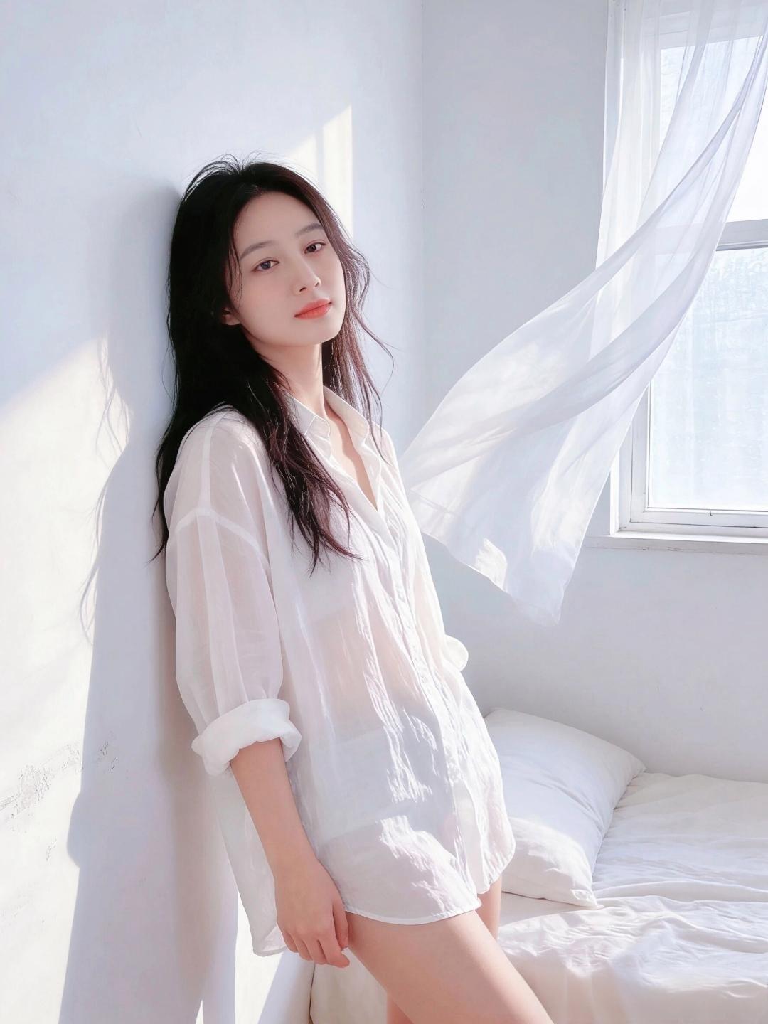 白衬衫是自由的翅膀
你坐在那里
就是最美的风光