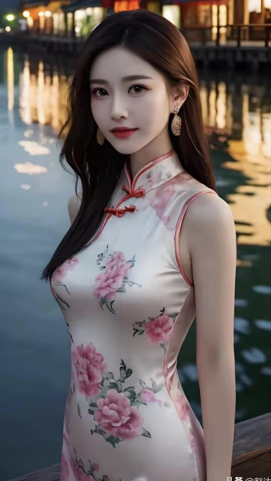 塞鸿秋·古风少女
佳人河畔涟波映，
花摇倩影魂牵萦。
风拂柳线垂幽镜，
雾笼轩牖