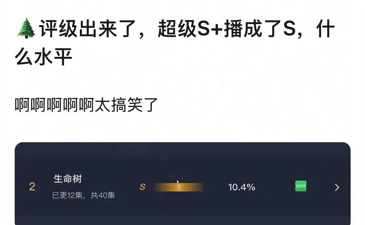 杨紫胡歌的《生命树》评级出来了！你们看了吗？云合