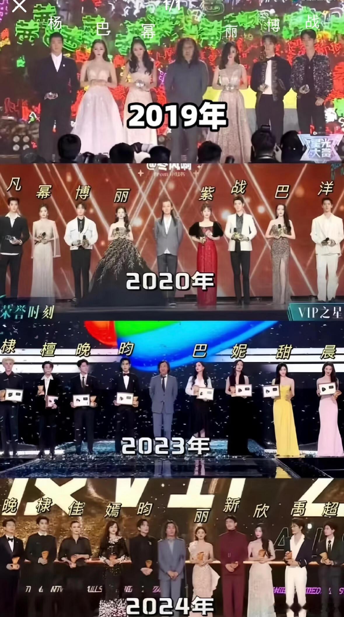 历届星光大赏vip之星有肖战在的两年（19和20年）真的是巅峰了星光大赏内场