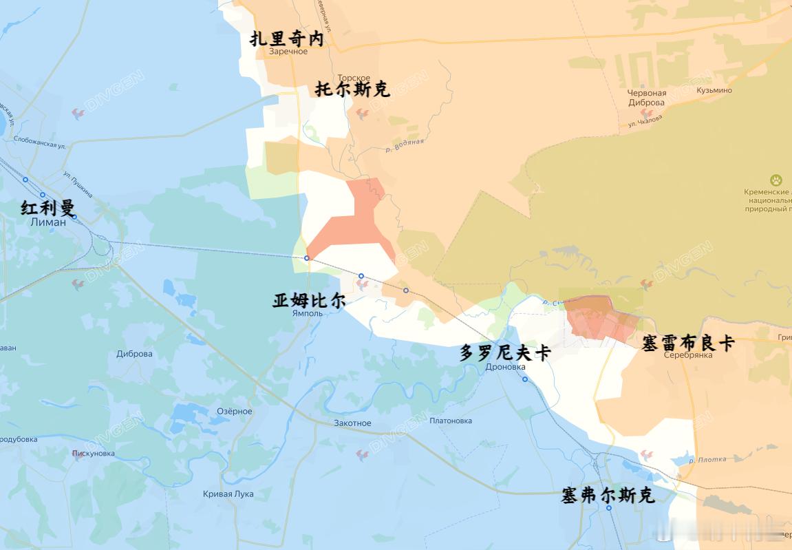 俄军在红利曼以东的进展，塞雷布良卡以西的白云石矿已被占领，同时到达了亚姆比尔北部