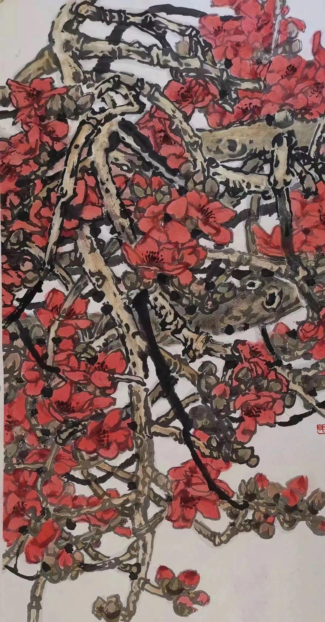 #记录我的2024#郭玫孮的画作，如诗如画，深邃又生机勃发。每一笔、每一墨，都流